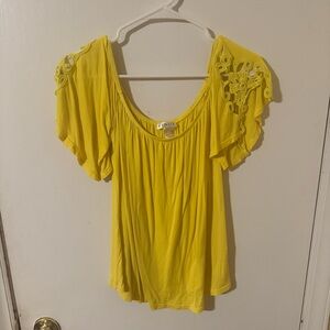 Venus top. Yellow. Worn once. Size small